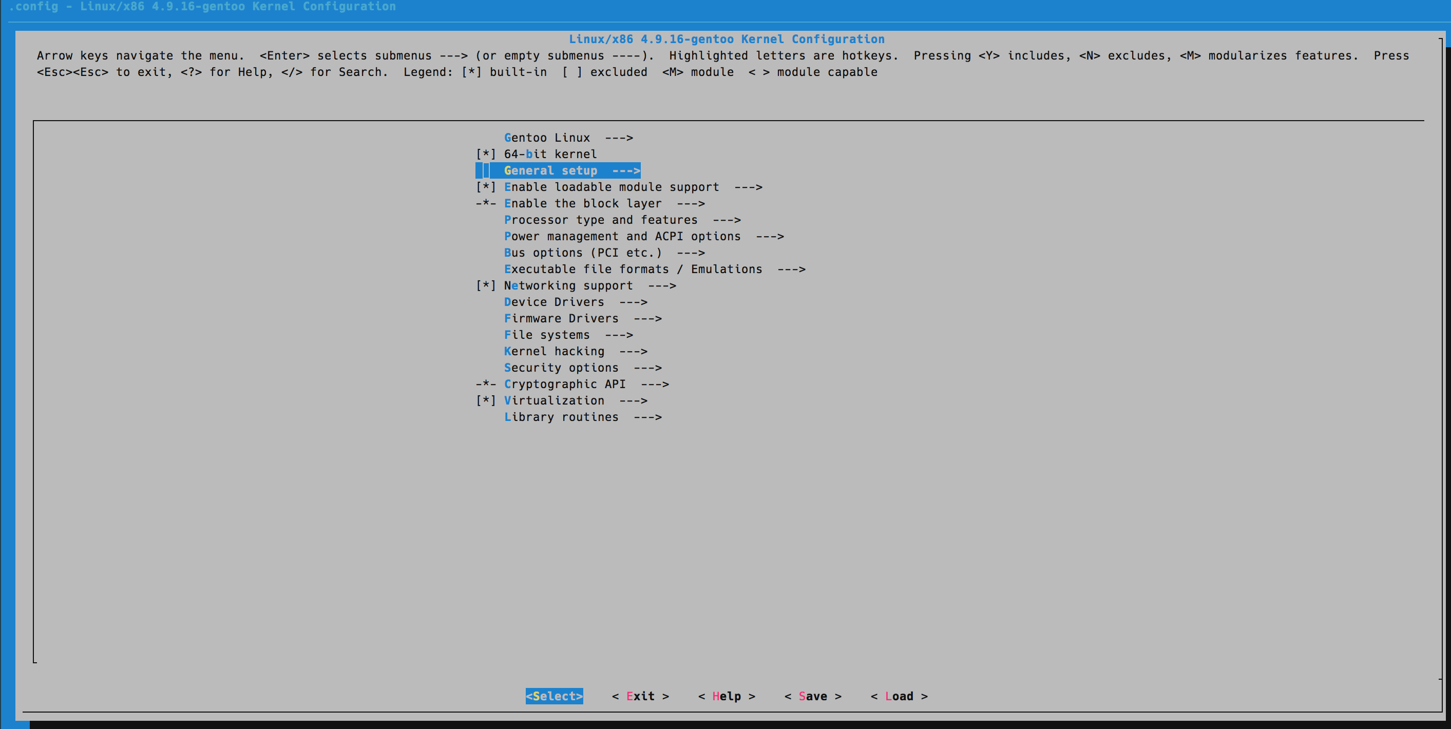 Настройка ядра в Gentoo Linux