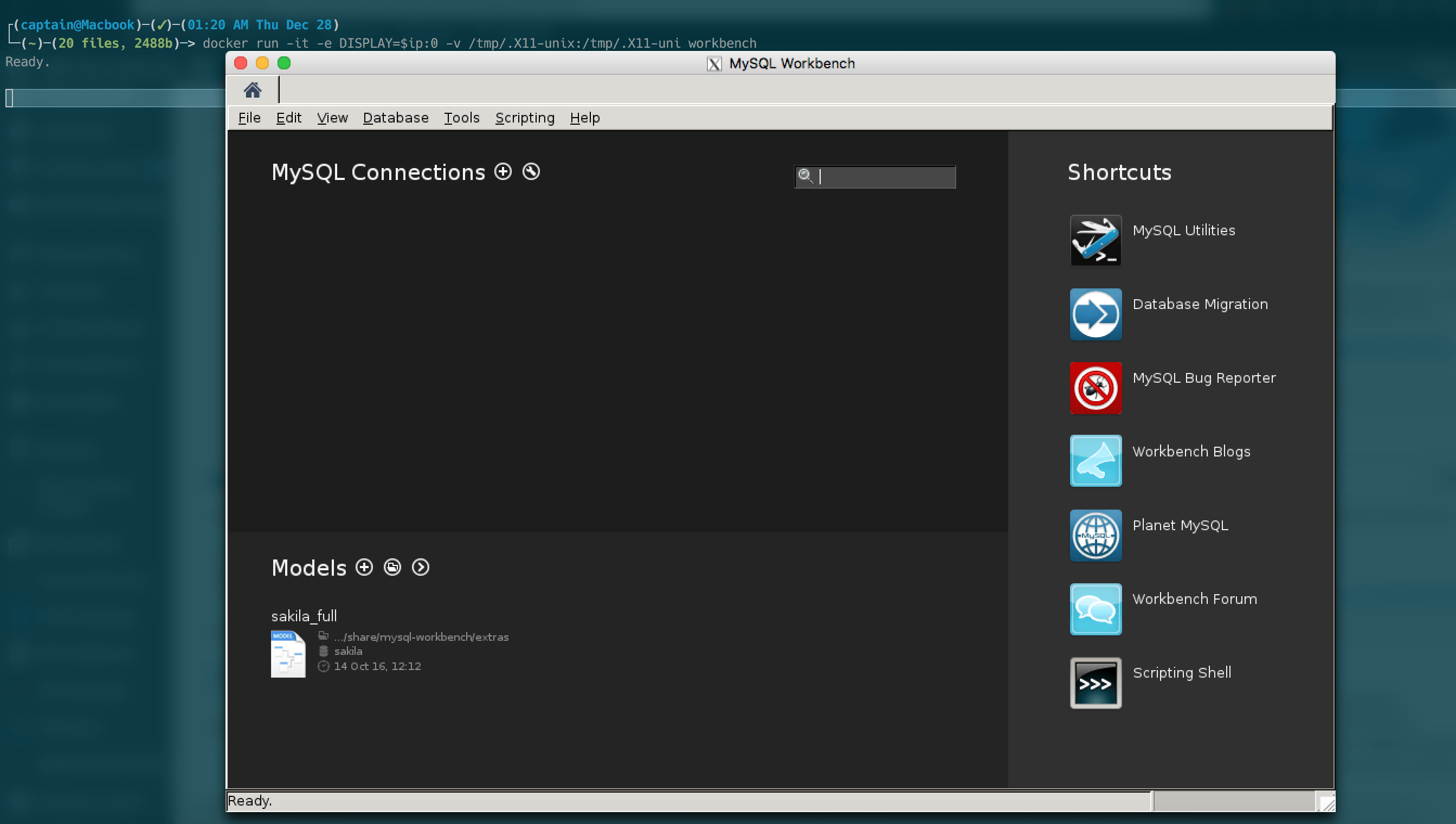 Запуск mysql-workbench в Docker