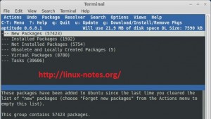 Aptitude GUI mode