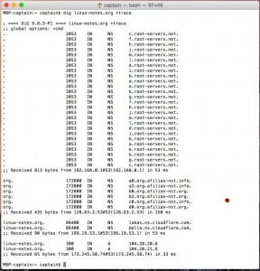 dig linux-notes.org +trace