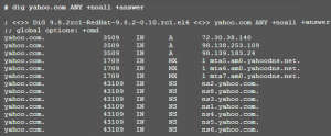 dig yahoo.com ANY +noall +answer
