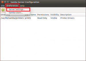 samba server configuration