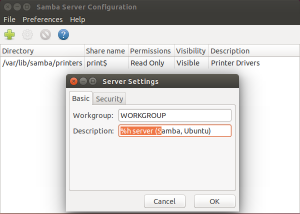Настройка конфигурации в samba для Ubuntu 14.04
