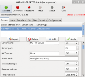графический интерфейс gadmin-proftpd для proftpd