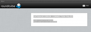 DATABASE ERROR- CONNECTION FAILED! в roundcube