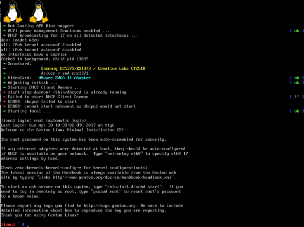 Установка Gentoo Linux | linux-notes.org